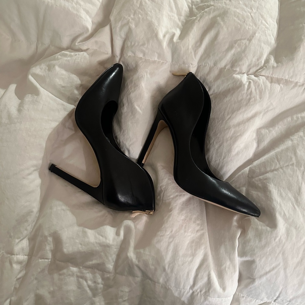 BCBGeneration Black Zipper Heels